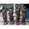 Estatua de bronce de fundición de metal de estilo griego parque al aire libre cuatro estaciones para la venta estatua de figura femenina occidental con alas